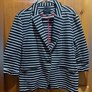 Christian Siriano Black and White Striped Blazer